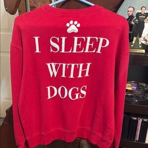 Red 'I Sleep With Dogs' Sweatshirt Wildfox